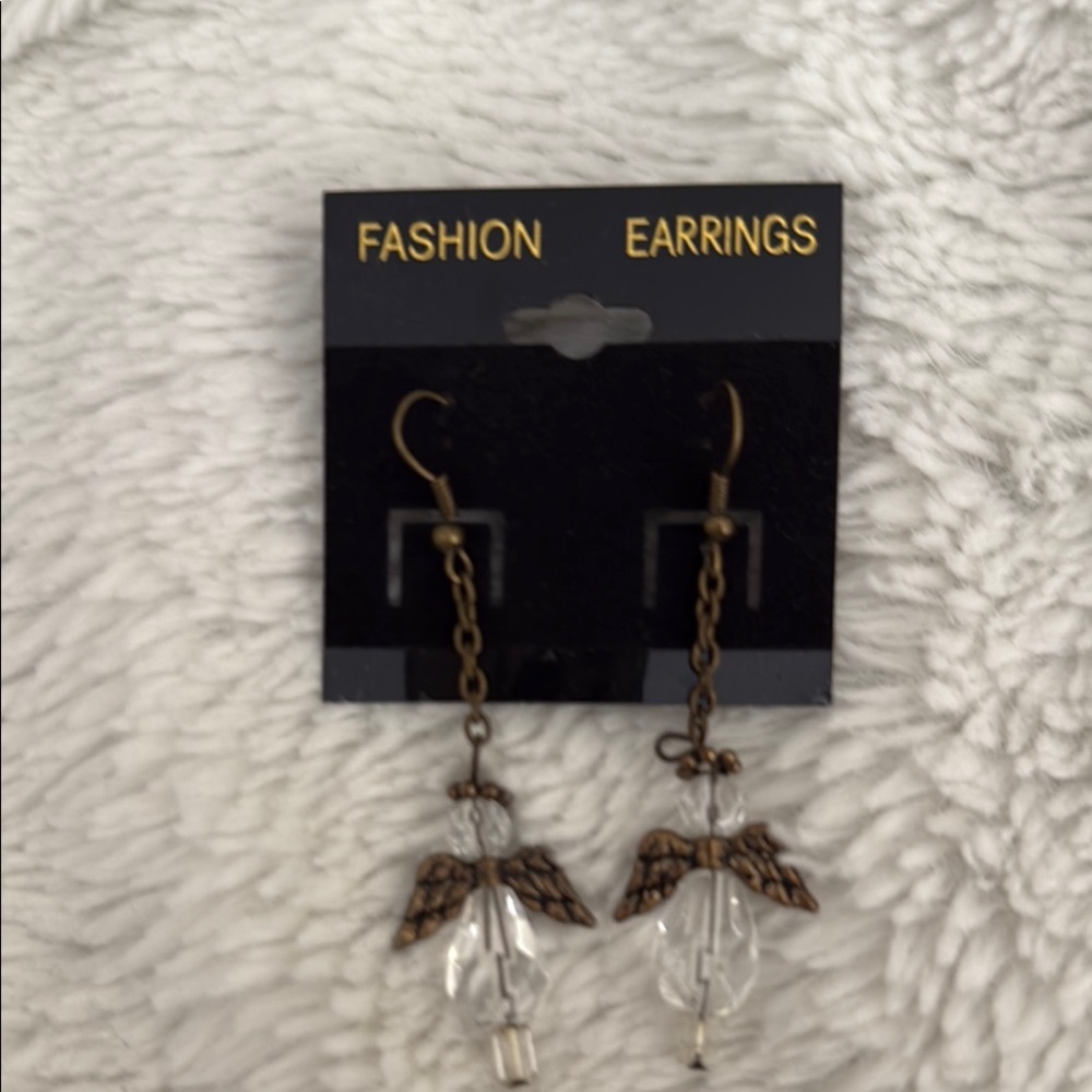 Angel Wing Bronze Earrings
